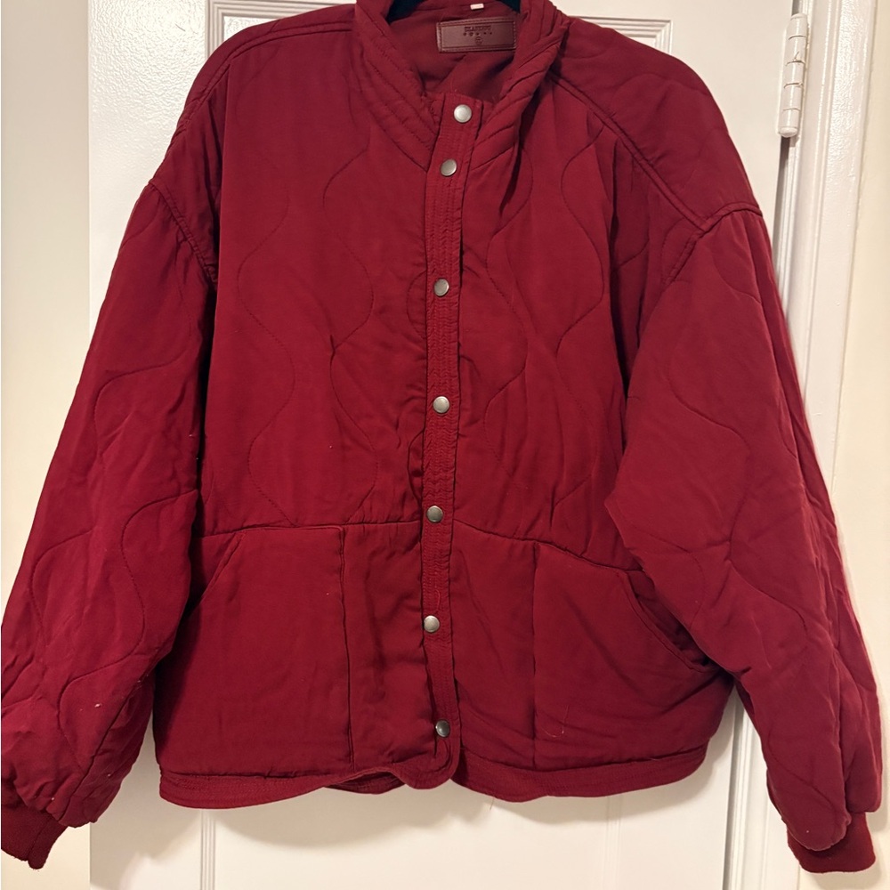 Blank NYC Quilted Burgundy Bomber Jacket